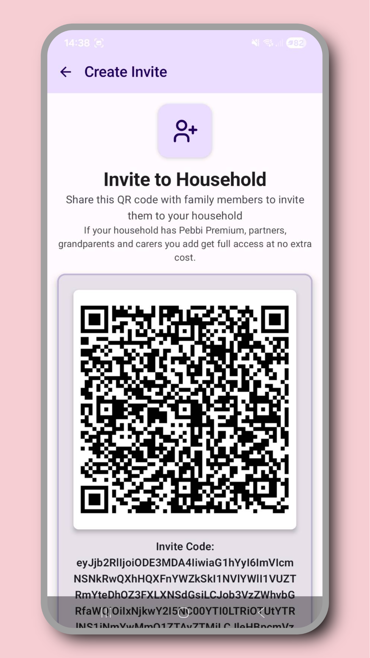 Inviting others to your household screenshot