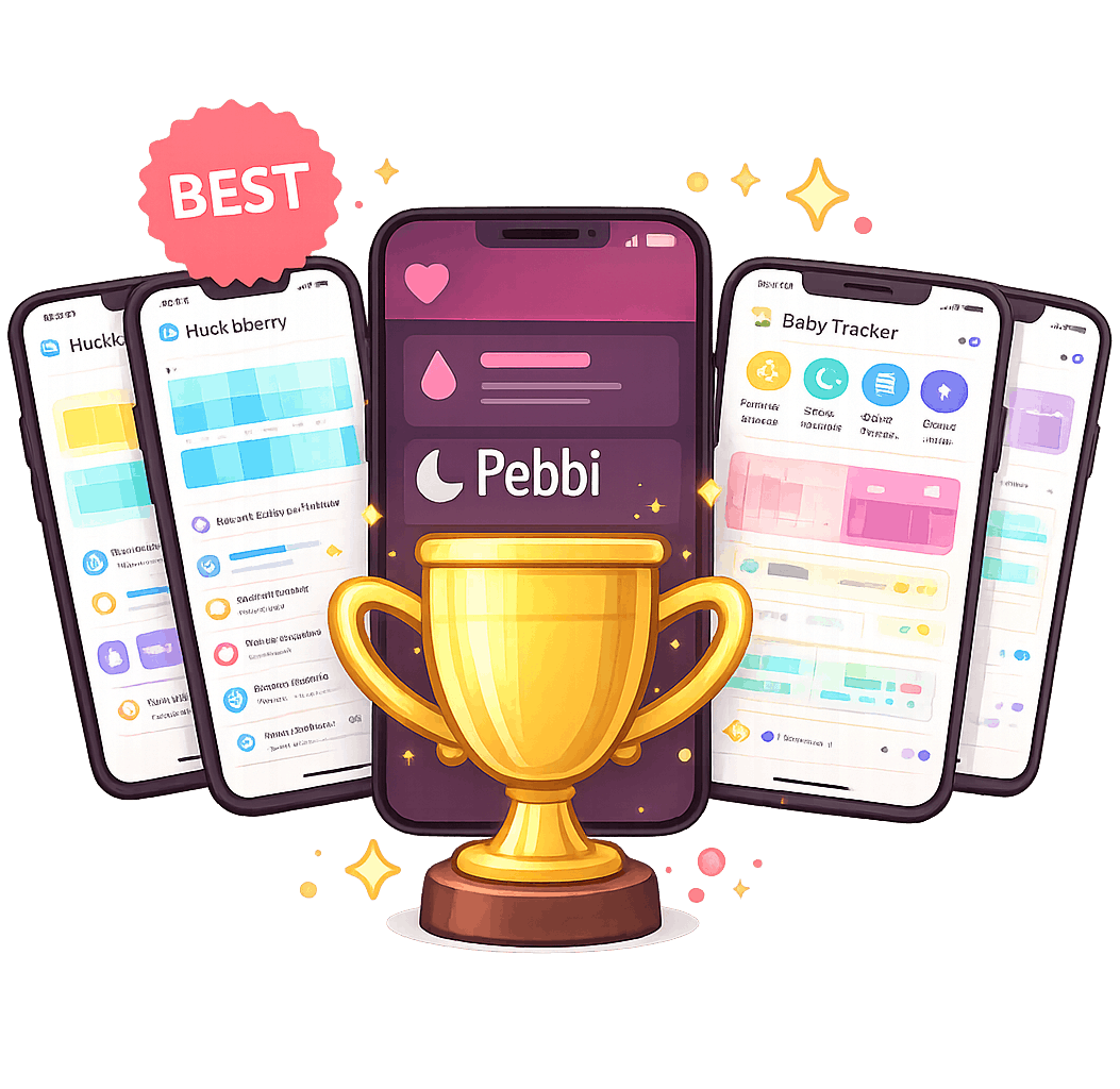 Baby tracker app comparison table showing features and pricing