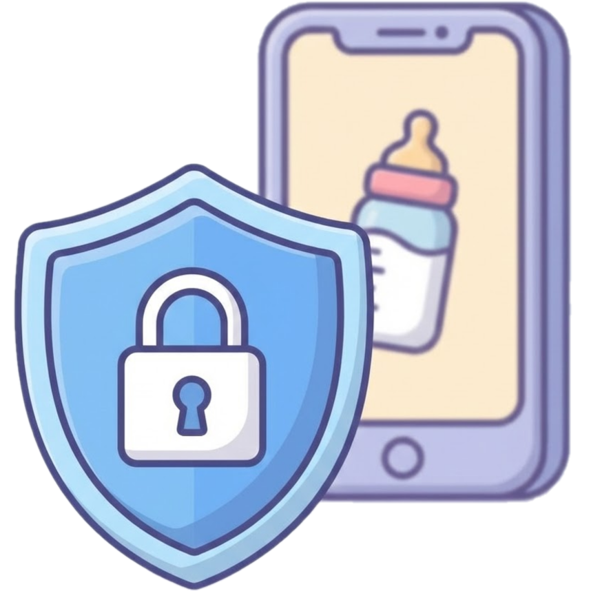 Baby tracking app privacy and data collection concerns illustration
